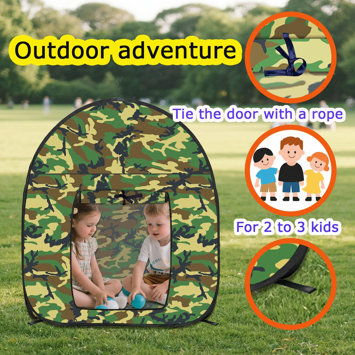 TikOnsYol outdoor tent with durable oxford fabric withstands active play.