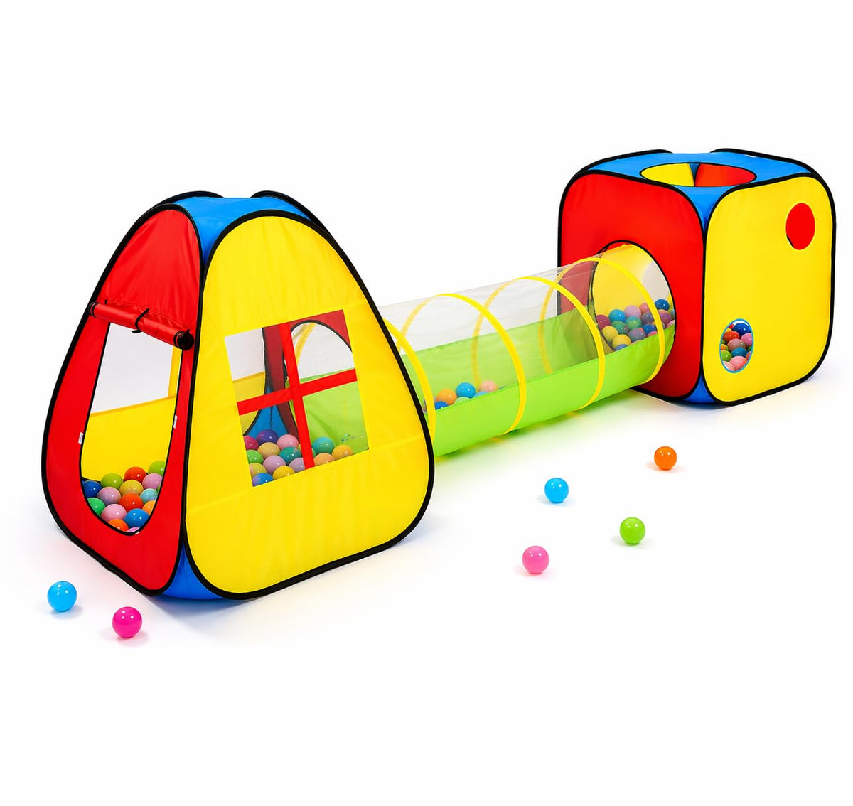 TIKTENT 3 in 1 pop-up tent front view for indoor outdoor play