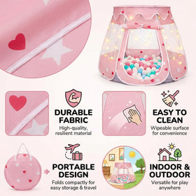 TIKTENT ball pit tent crafted with breathable mesh for easy supervision.