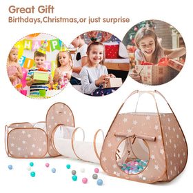 TIKTENT safe, ventilated play space with mesh windows for peek-a-boo fun.