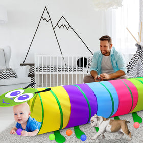 TIKTENT Play Tunnel shows mesh sides for airflow and visibility