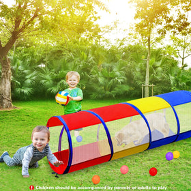 TIKTENT kids play tunnel with mesh sides for visibility and airflow.