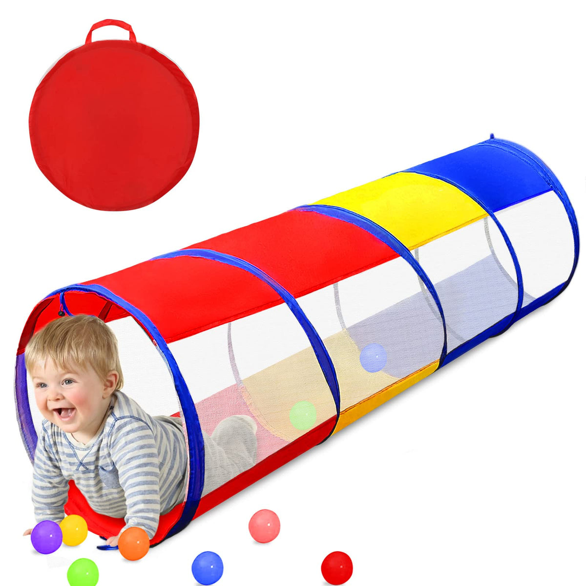 TIKTENT kids play tunnel open for instant crawl fun and exploration.