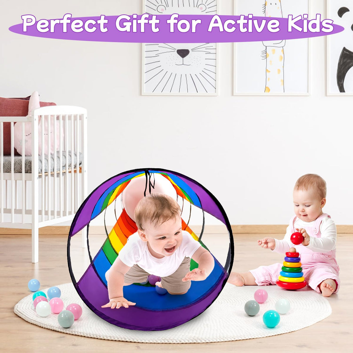 TIKTENT Kids Play Tunnel pet-friendly design for cats and small dogs.