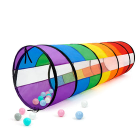 TIKTENT Kids Play Tunnel rainbow pop-up for crawling and imaginative play.