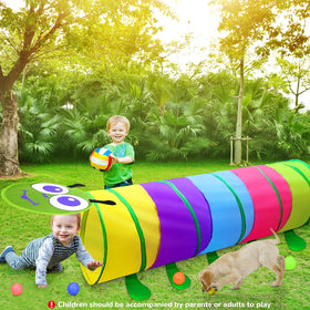 TIKTENT tunnel features soft polyester fabric for safe, comfortable play