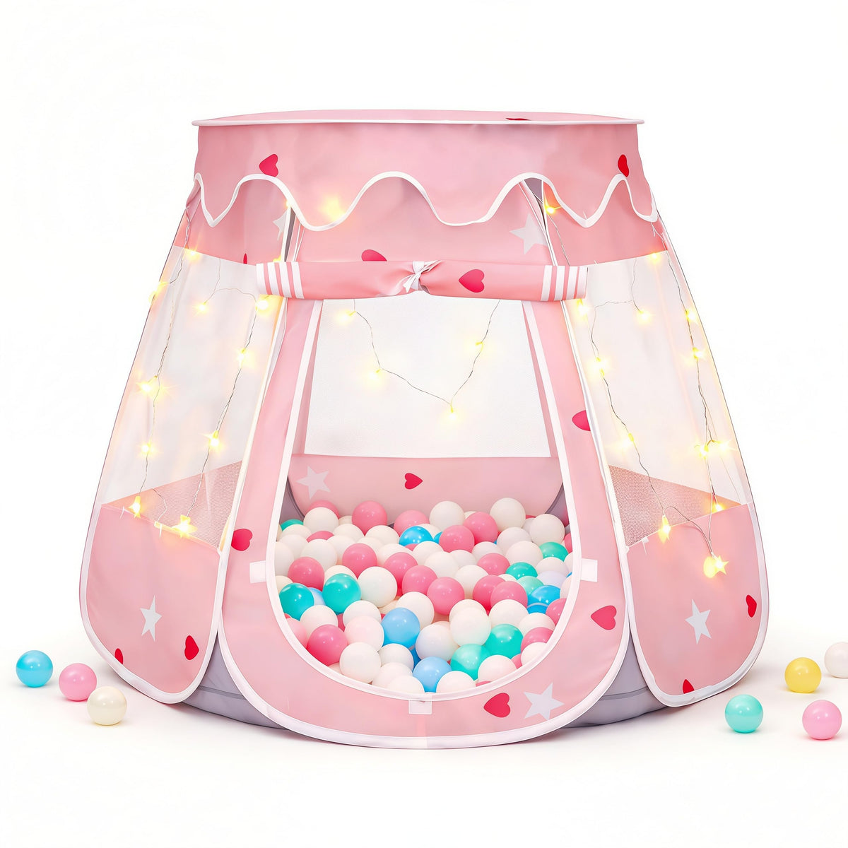 TIKTENT Pop Up Princess Tent with star lights offers a dreamy play space for toddlers.