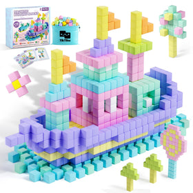 TikTiles 116-piece magnetic blocks with storage bag for organized play.