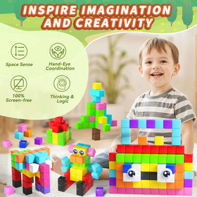 TikTiles educational STEM play promoting geometry concepts.