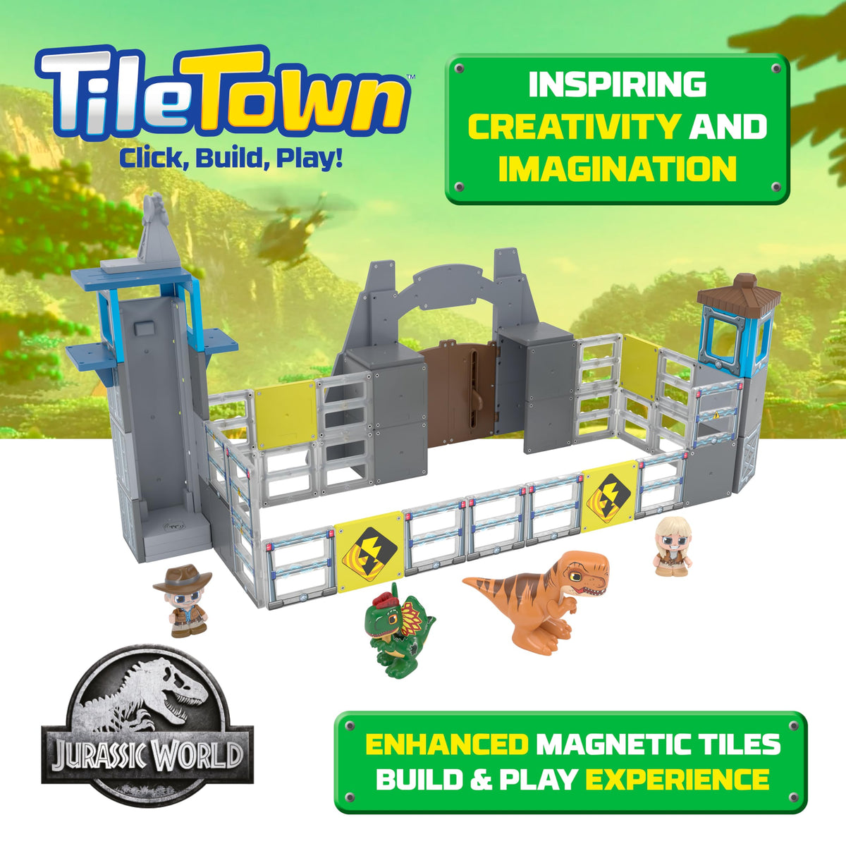 Tile Town Blue Raptor figure enhances storytelling and character-driven adventures.