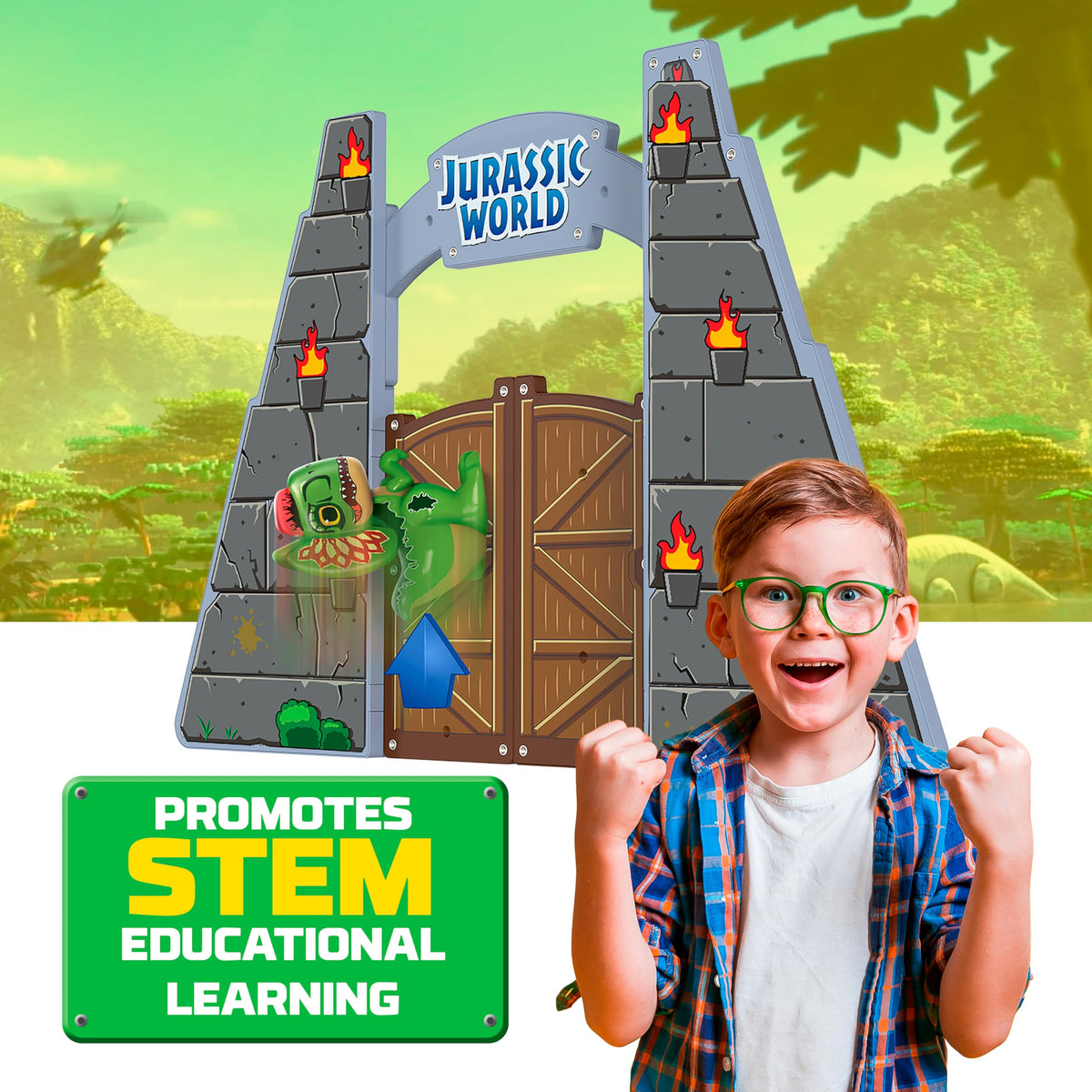 Tile Town dinosaur landscape builds foster creativity and storytelling.
