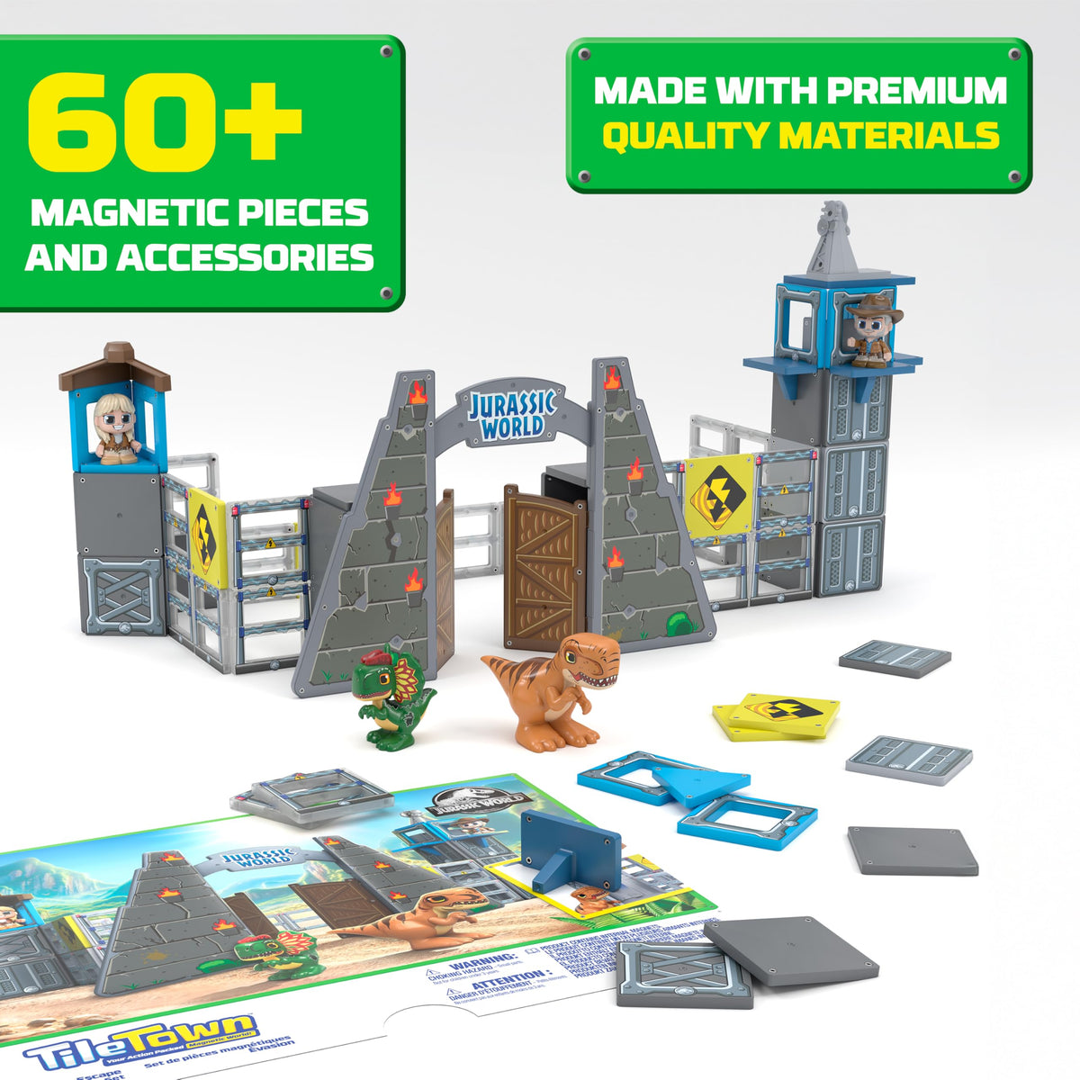 Tile Town elevator and gate play sparks action-packed, collaborative play sessions.