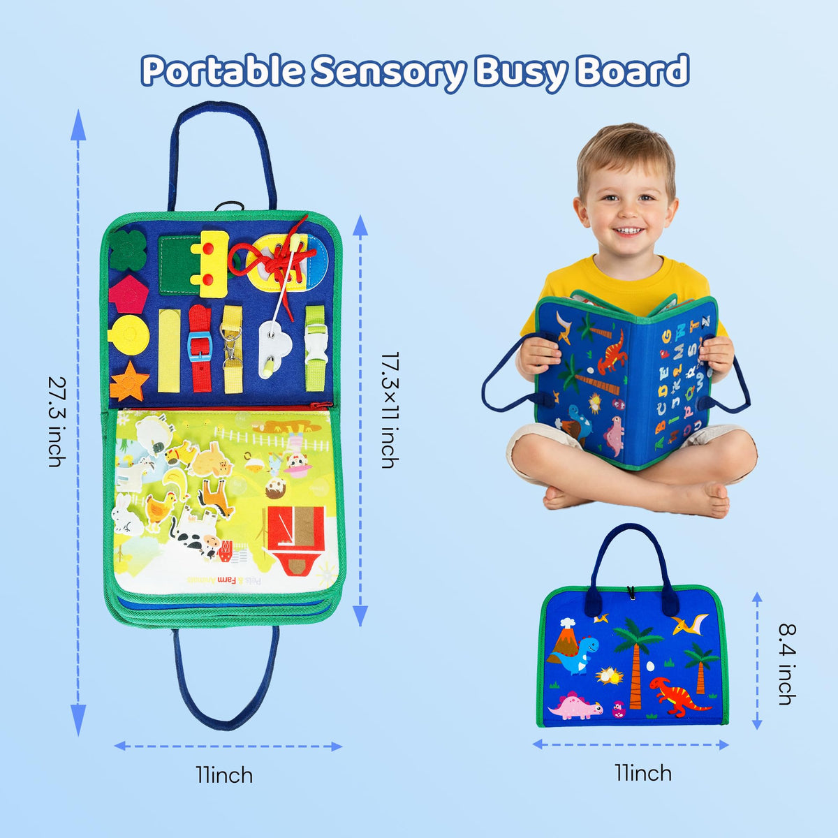 Tilhumt 8-in-1 Busy Book two mirrors for self-discovery and reflection.