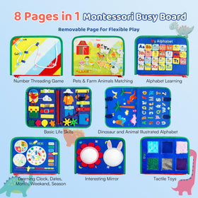 Tilhumt 8-in-1 Busy Book weather and animal exploration sparks curiosity.