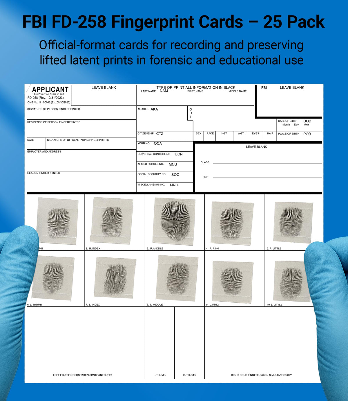 TillBio latent fingerprint kit gloves ensure clean handling during demos