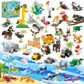 TIM CHESS animal building blocks with 40 bags, ideal party favors for kids