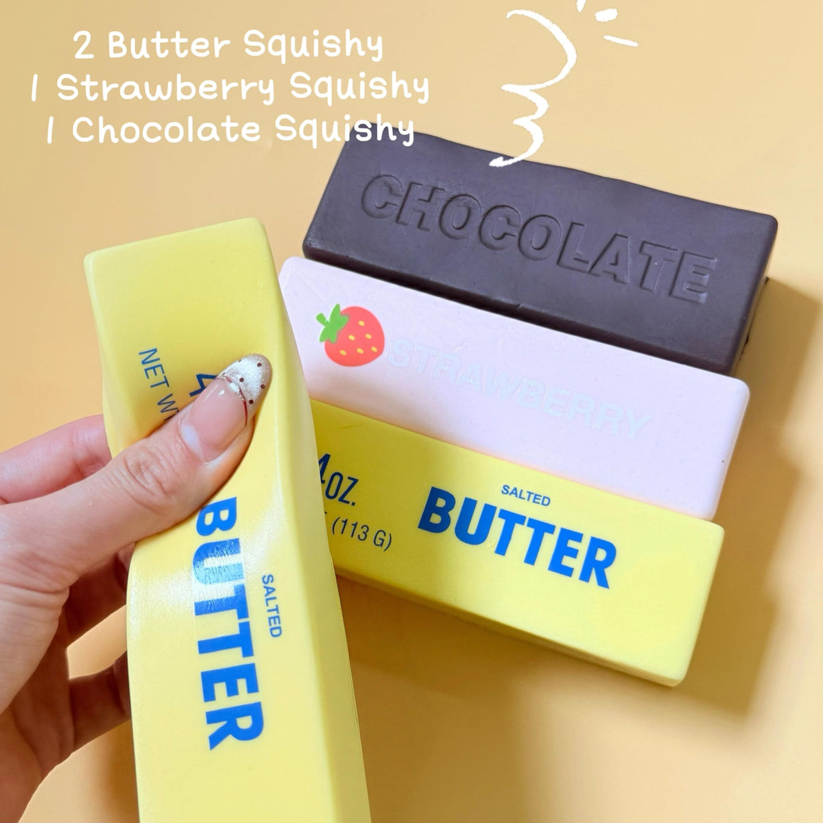 TIM CHESS Butter Stick Chocolate Brown rich brown squishy for mindful squeezing