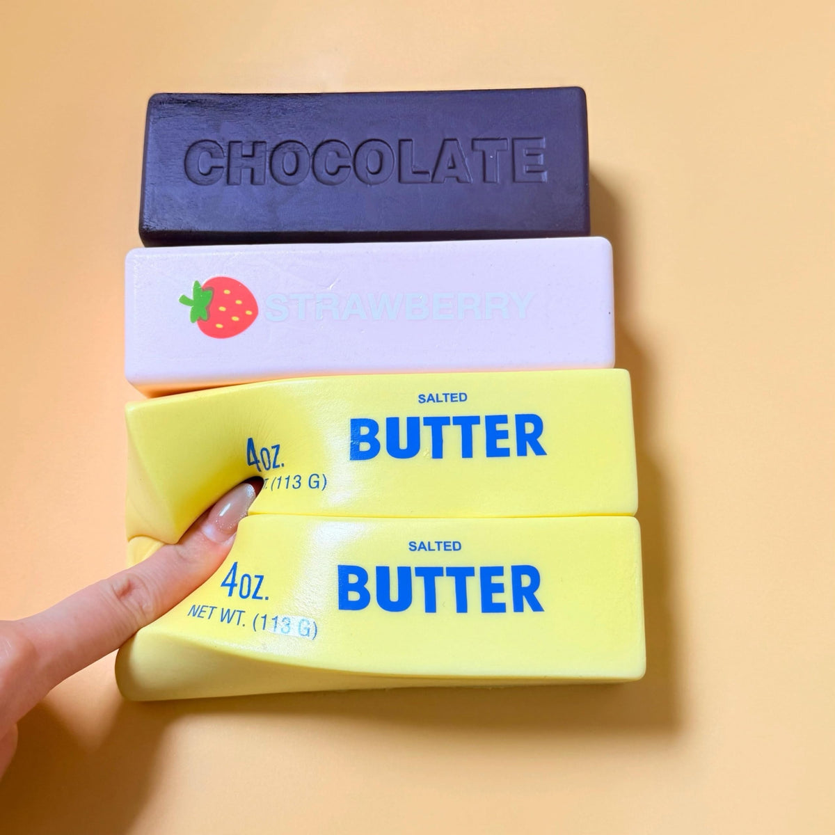 TIM CHESS Butter Stick Yellow 1 glossy squishy for desk relaxation