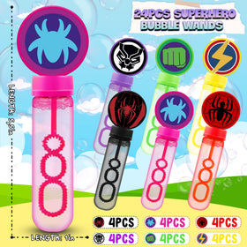 Time4Relax superhero bubble wands with six colors brighten outdoor celebrations and indoor play.