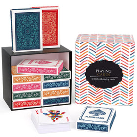 Timenued playing cards with blue back ideal for family nights and easy shuffles.