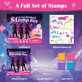 Timetome K-Pop stamp set characters to spark stories.