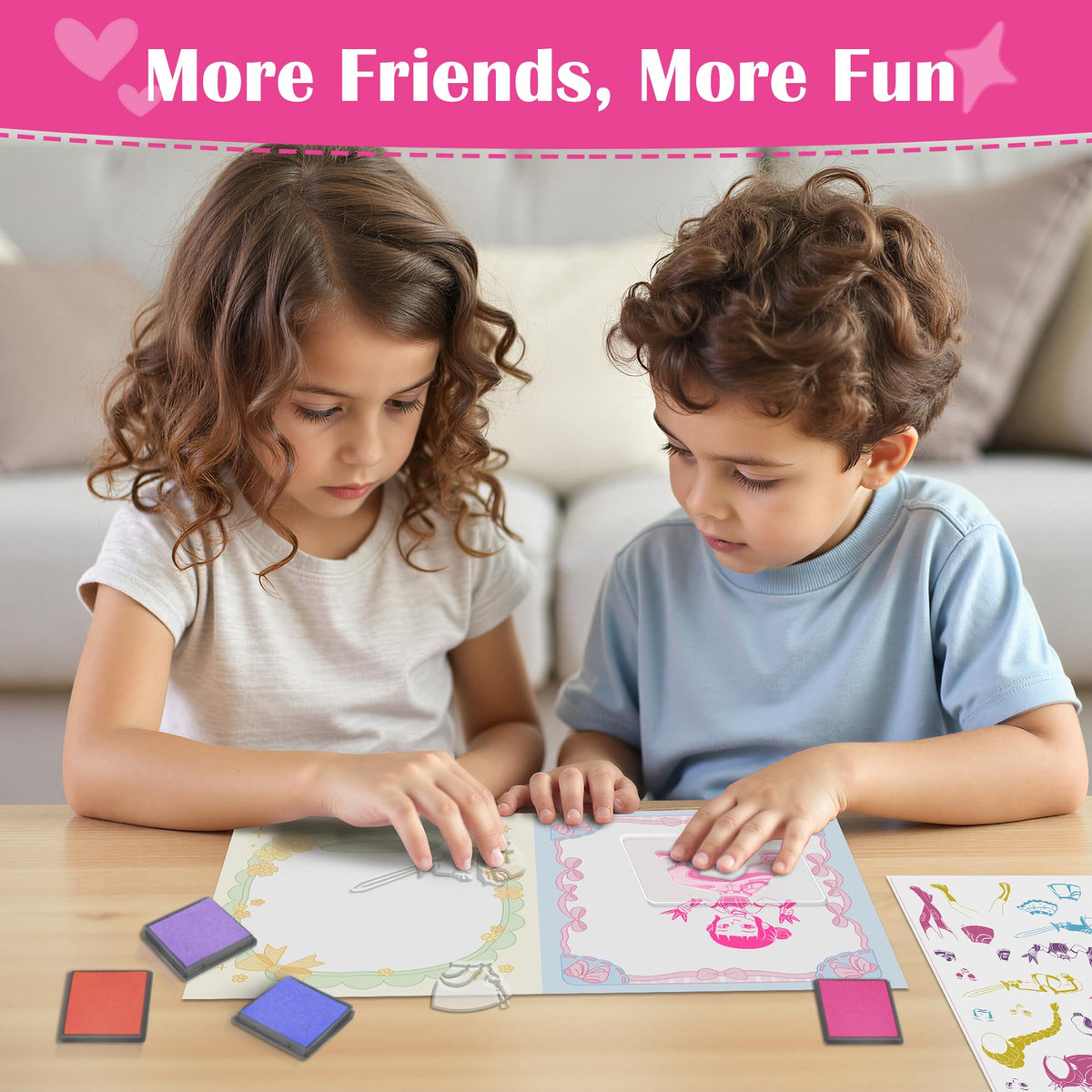 Timetome K-Pop stamp set family bonding through stamping.