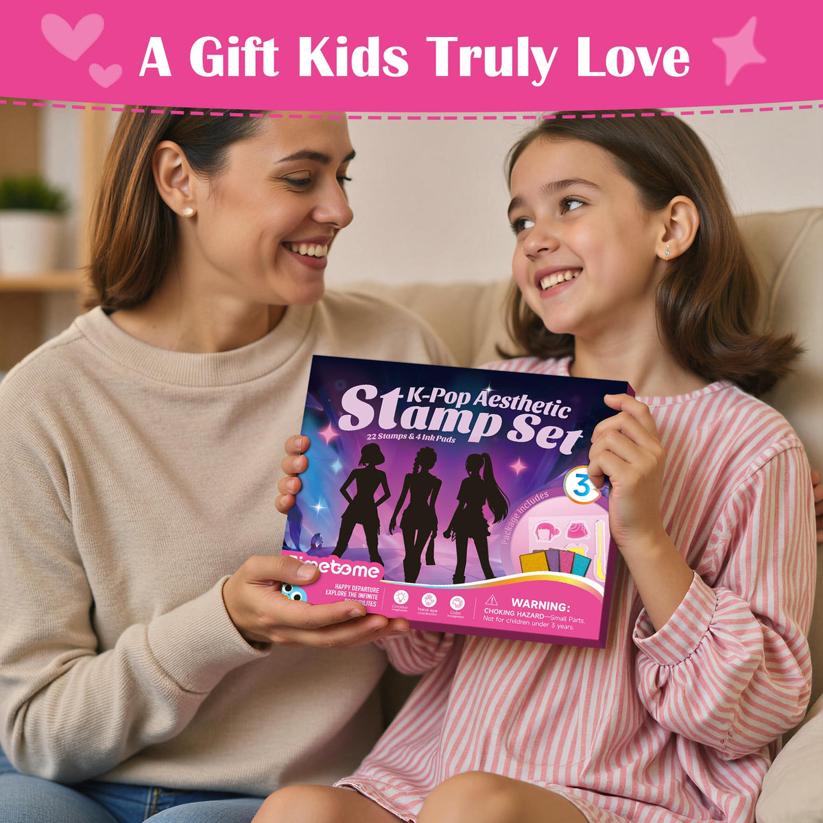 Timetome K-Pop stamp set ideal gift for kids ages 3–12.