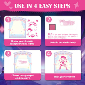Timetome K-Pop stamp set washable ink for easy art time.