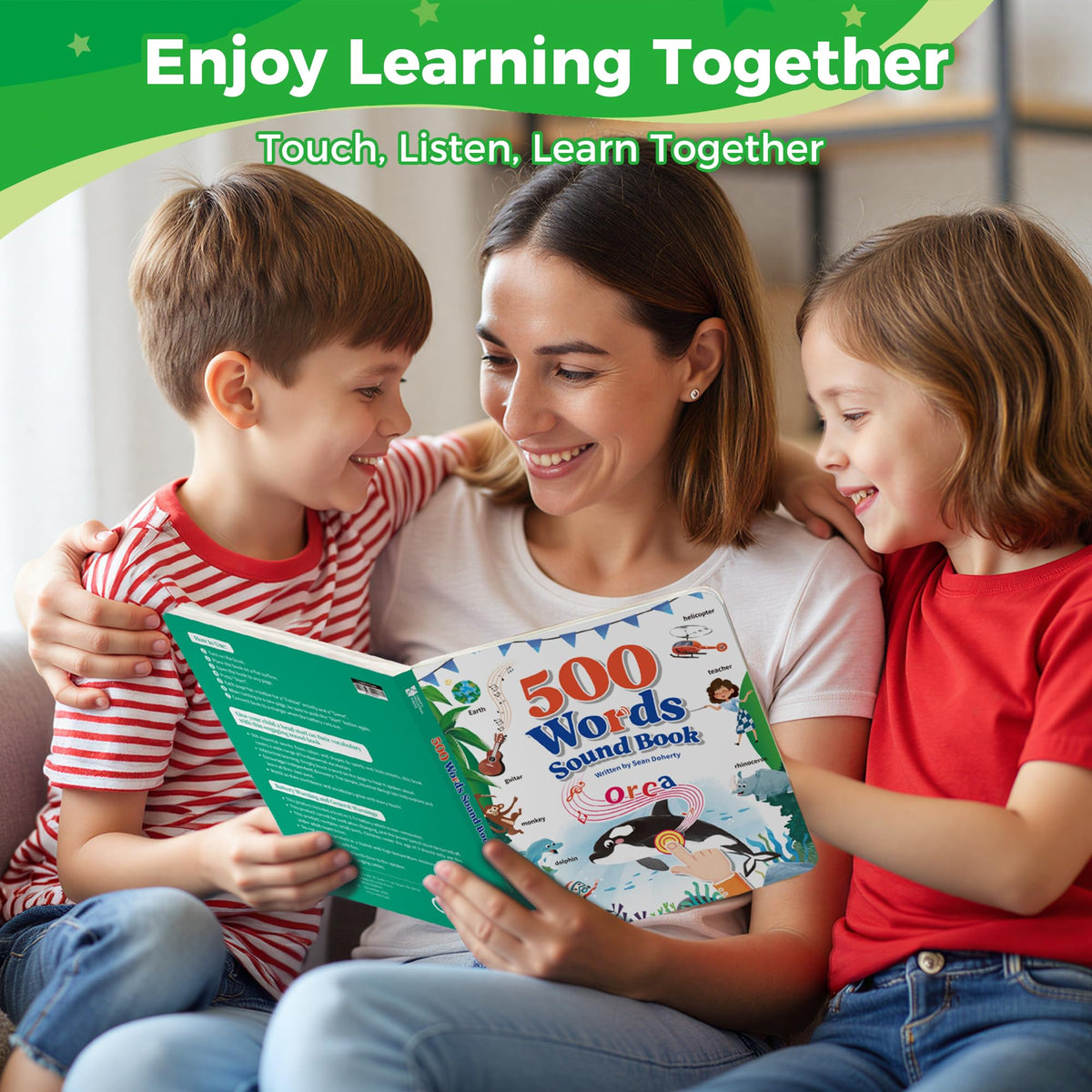 Timetome sound and visual cues reinforce word recognition during play.