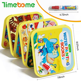 Timetome water painting book animal cover encourages safe, no-muss coloring for toddlers