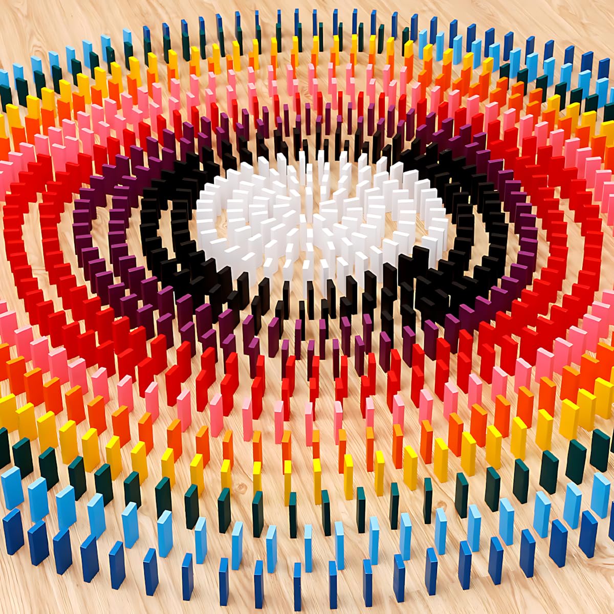 Timfuis 1200-piece dominoes set in a box for easy storage and gifting.
