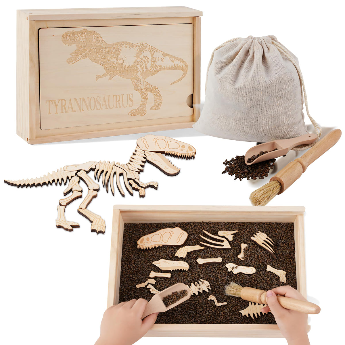 Timfuis Dino Excavation Kit bones pieces for precise reconstruction and imaginative play