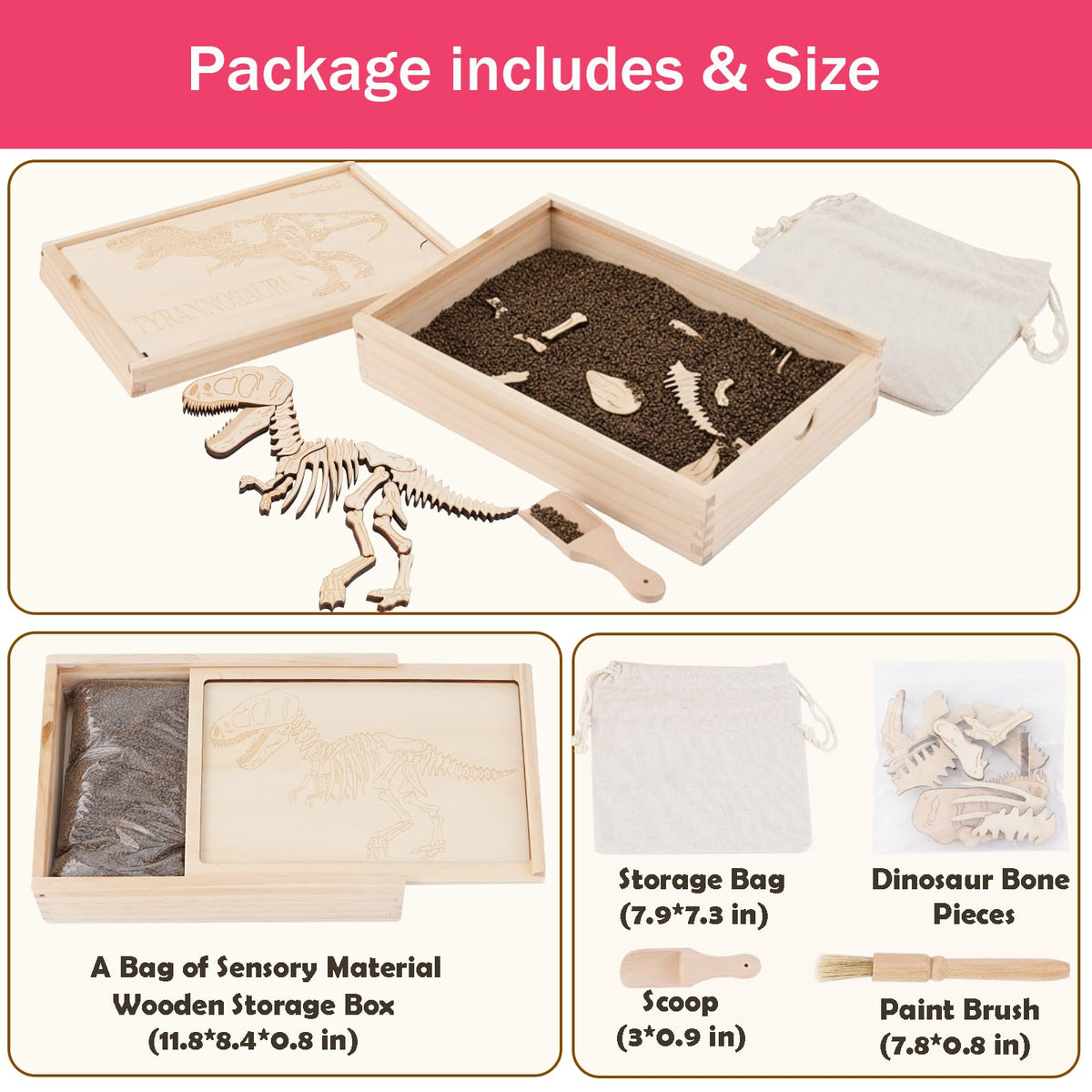 Timfuis Dino Excavation Kit cassia sensory material offers mess-free digging