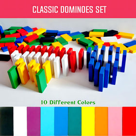 Timfuis dominoes chain-reaction play for stacking and racing fun.