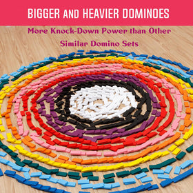 Timfuis wooden dominoes with bright color packs for color recognition play.