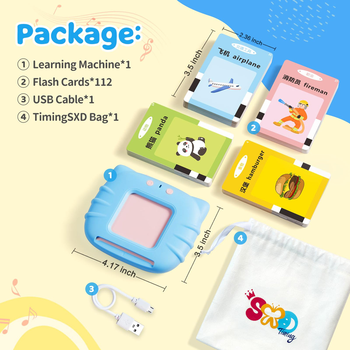 TimingSXD flashcards showing categories like animals and vehicles to expand vocabulary
