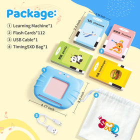 TimingSXD flashcards showing categories like animals and vehicles to expand vocabulary