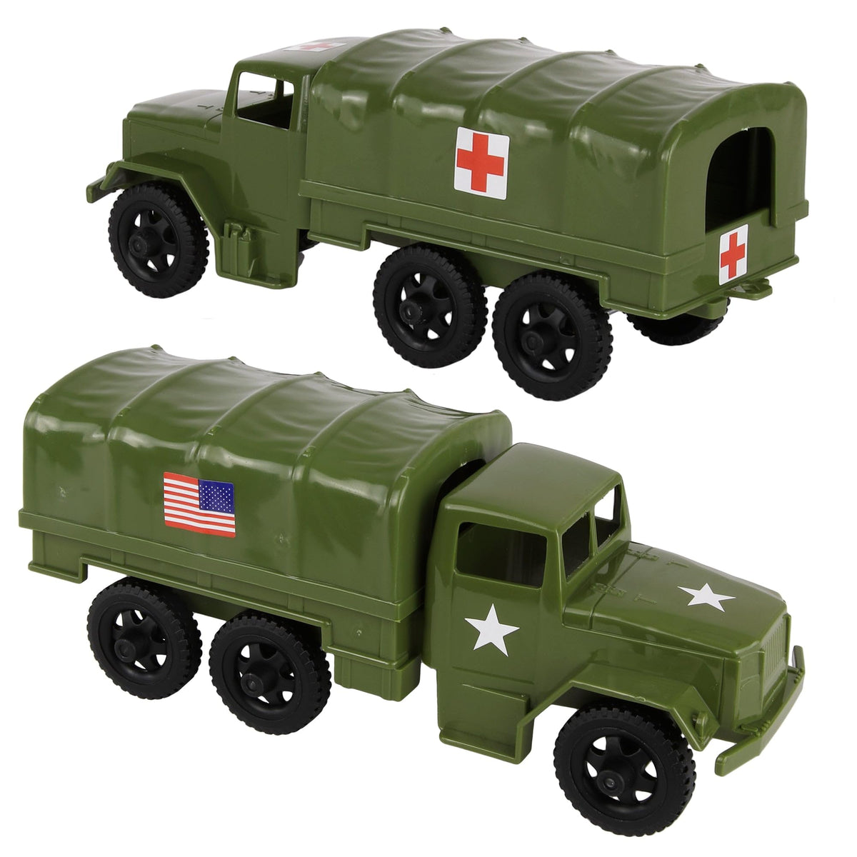TimMee Deuce-and-Half cargo truck in OD Green for durable play and display.