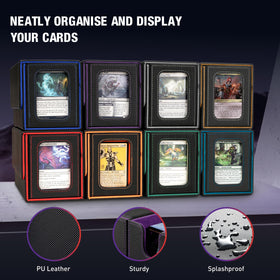 Four dividers organize cards into sections for easy sorting.