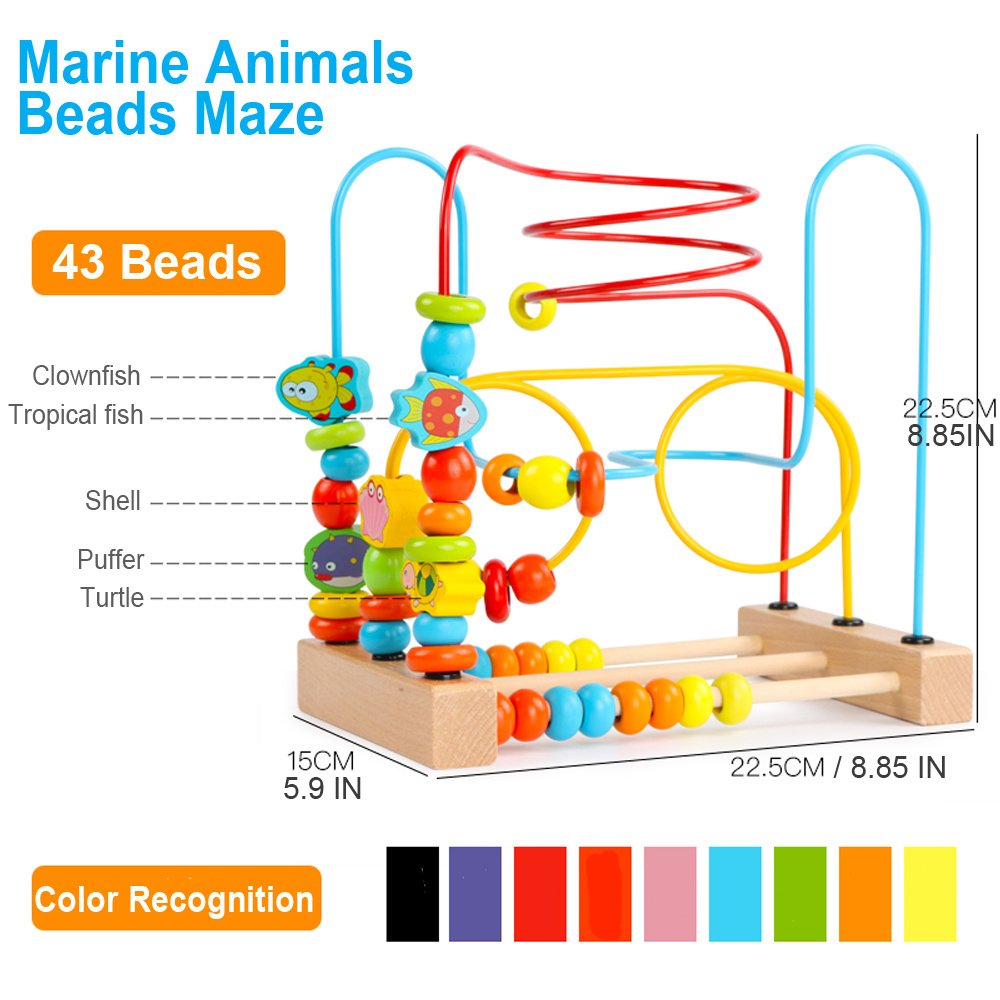 Timy Bead Maze Wooden Base shows sturdy construction and stability