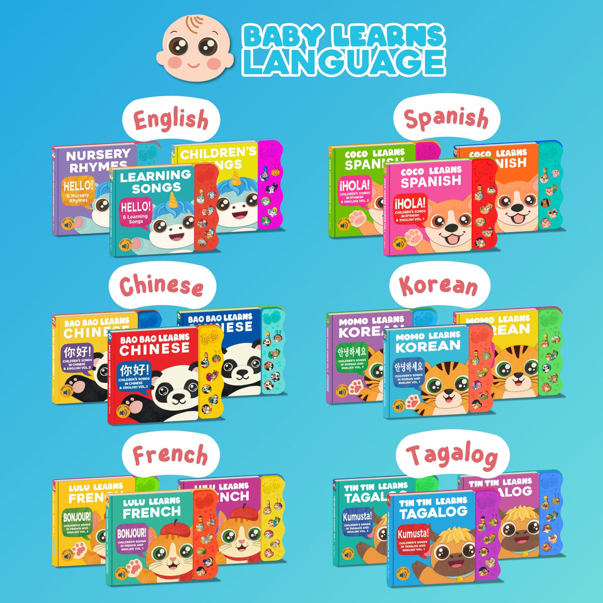 Tin Tin Learns Tagalog Vol. 1 travel-ready learning toy