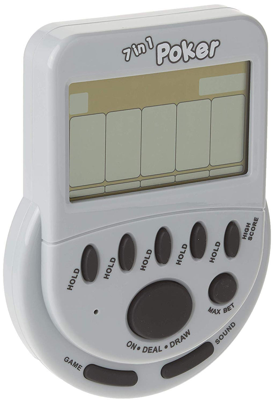 Tinflyphy Mega Screen 7-in-1 Poker handheld with a large screen for easy viewing.