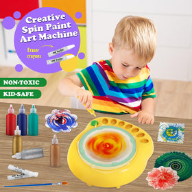 TingingYuli paints collection highlighting seven colors for vibrant spin art experiments.