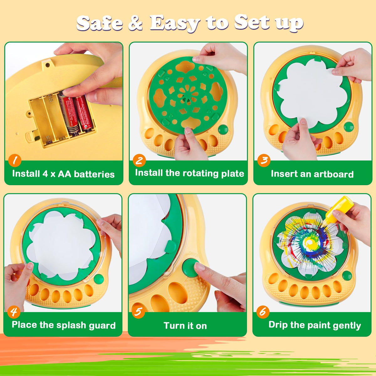 TingingYuli rotating plate ensures smooth spinning during art sessions.