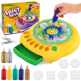 TingingYuli Spin Art Machine Green front view showing compact design and durable motor.