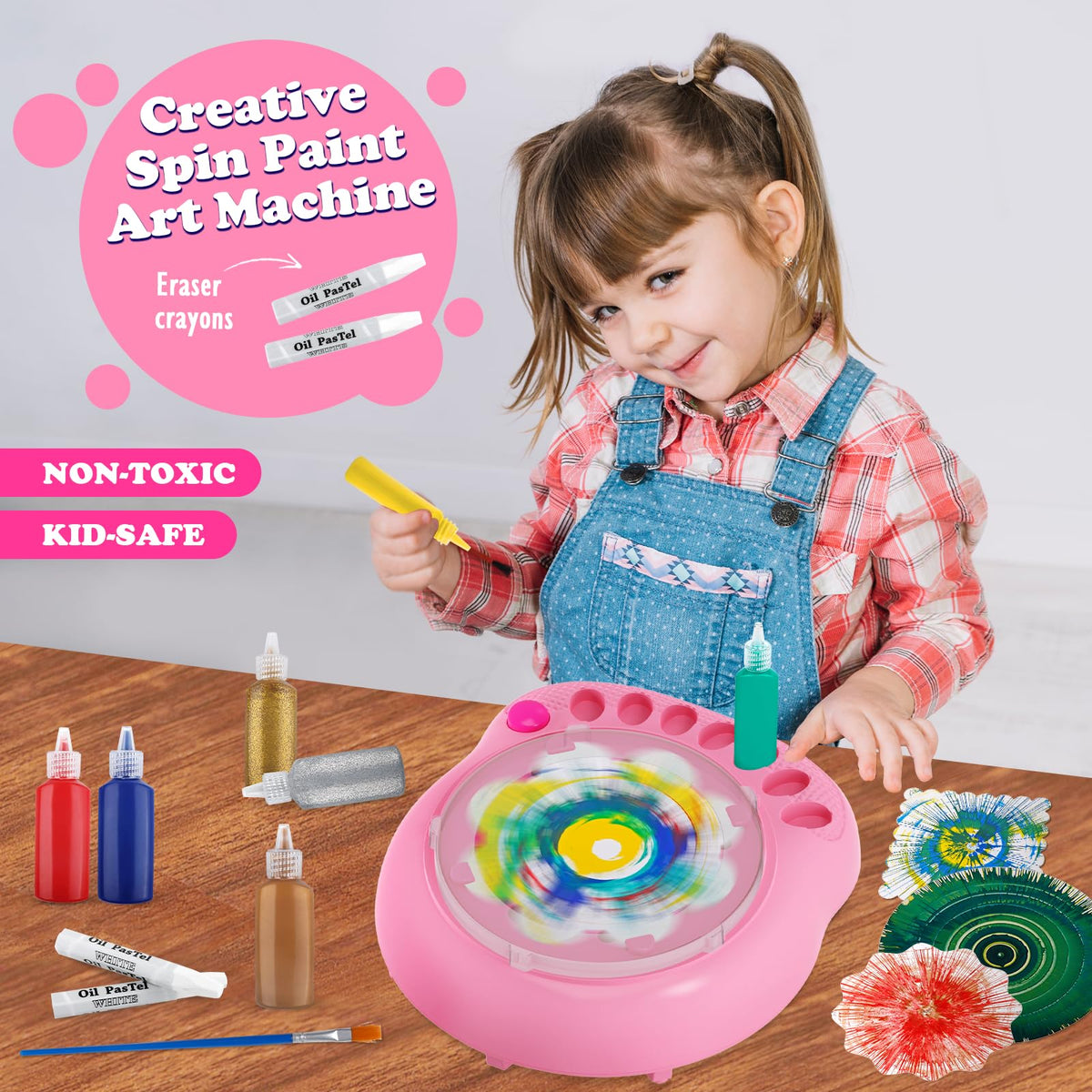TingingYuli Spin Art Machine splatter guard keeps art mess-free