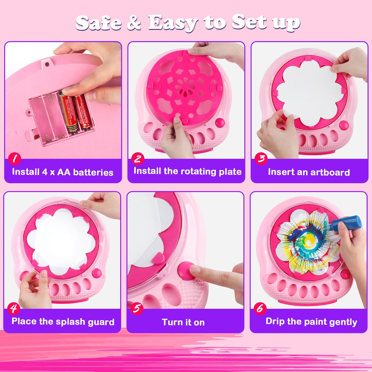 TingingYuli Spin Art Machine washable paints suitable for indoor use