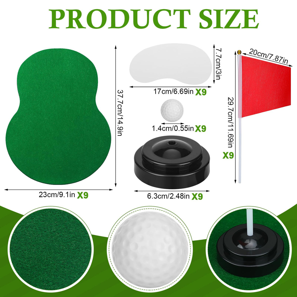 Tinideya golf ball centerpiece demonstrates realism and quick setup.