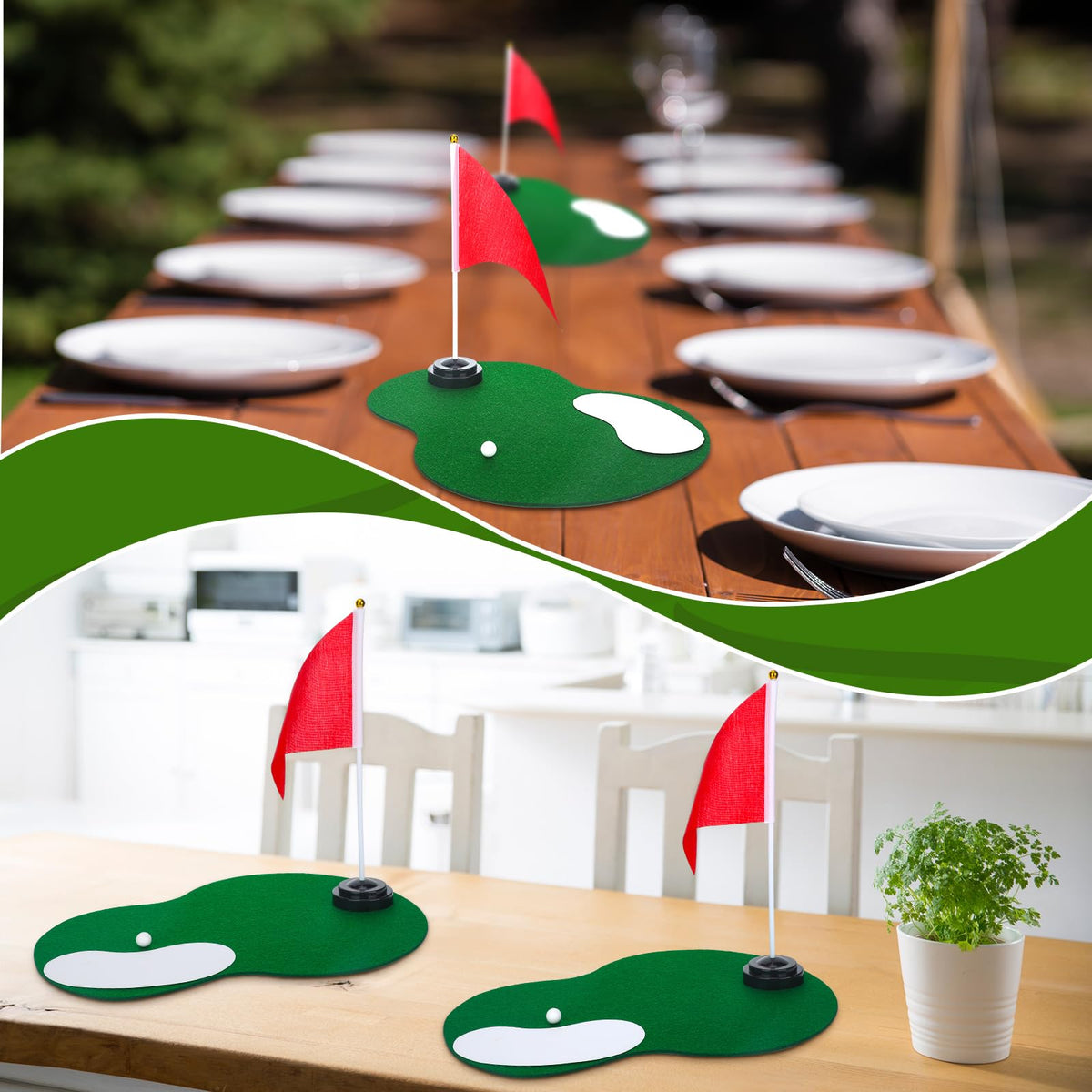 Tinideya golf centerpiece flag base keeps flags upright