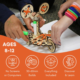 Tinkering Labs guided-projects image highlights educator-designed guides for classroom-like STEM play.